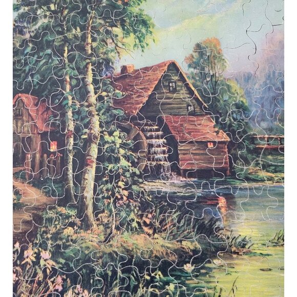 Big 10 Jigsaw Puzzle 1940's Color Picture Puzzle Mill & Moonlight - Picture 7 of 9
